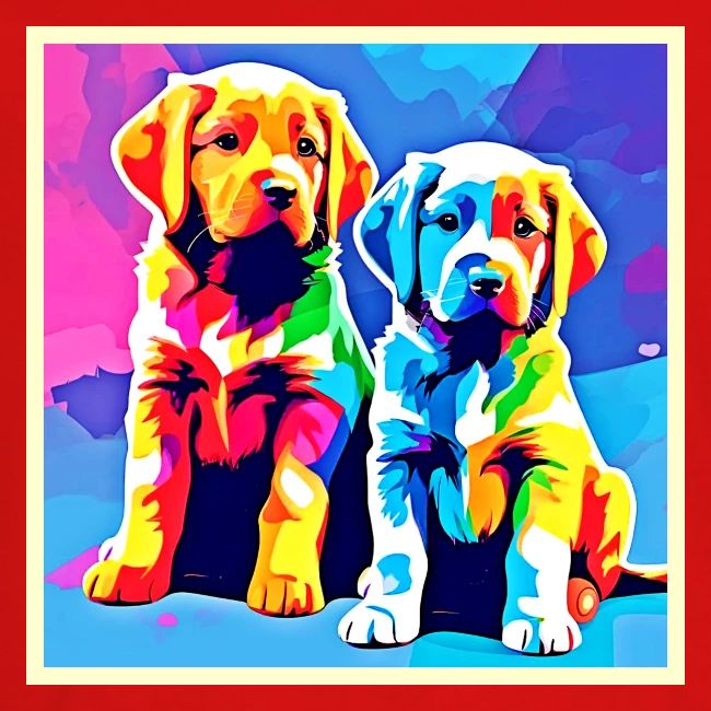 Rainbow Pups: Playful Duo