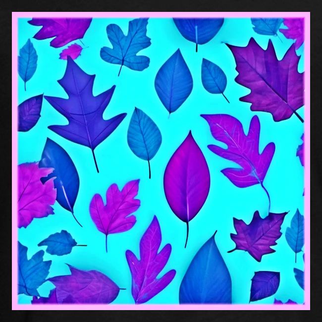 Turquoise & Purple Leaves Design