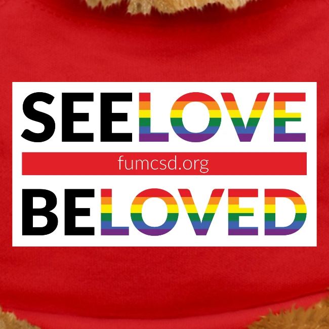FUMCSD See Love, Be Loved: white design background