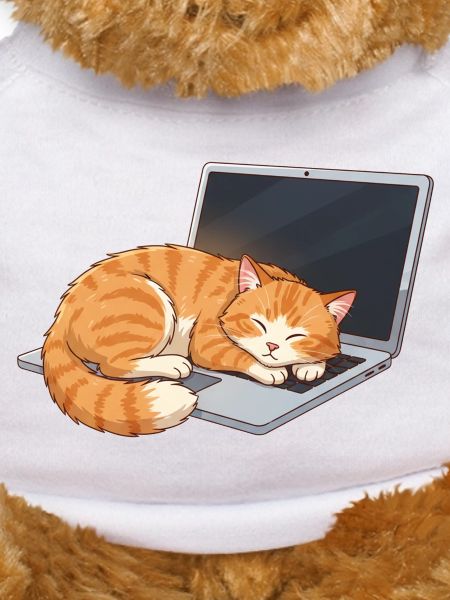 Cozy Tabby on Laptop