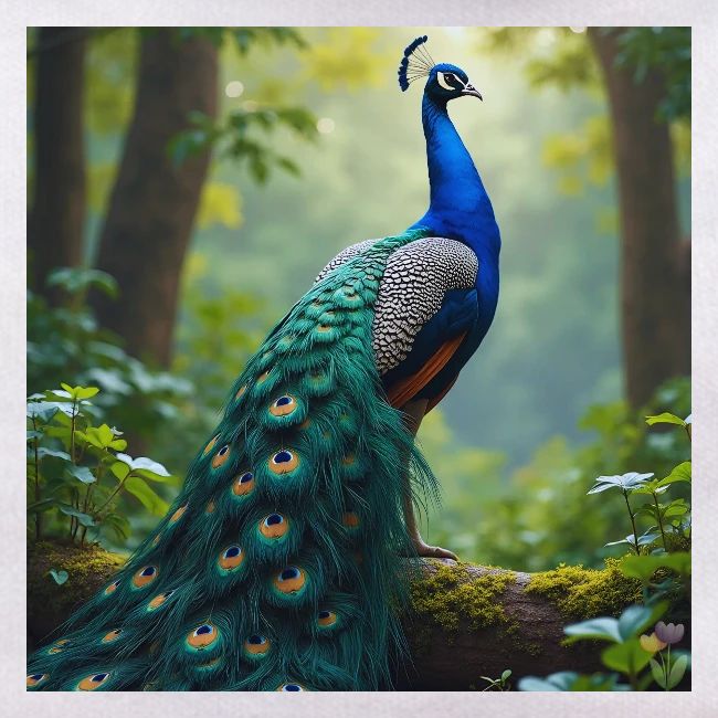 Majestic Peacock in Enchanted Forest