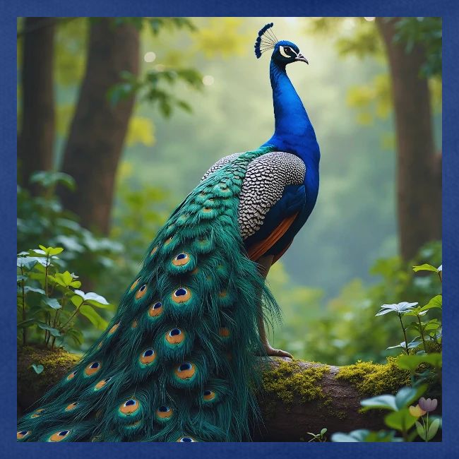 Majestic Peacock in Enchanted Forest
