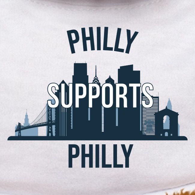 Philly Supports Philly skyline blue transparentbg
