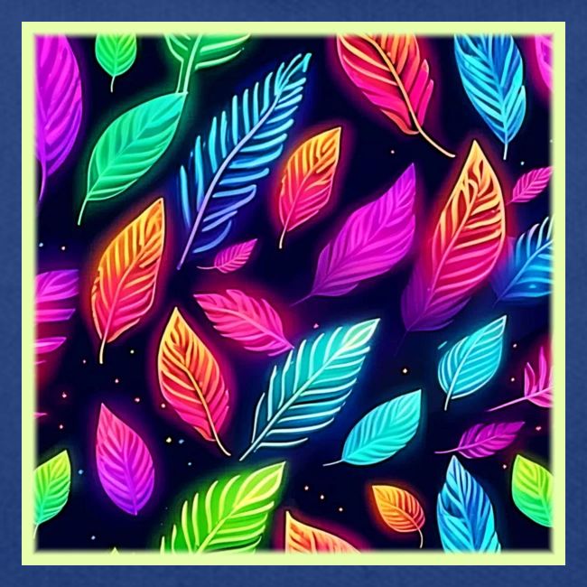 Neon Leaves in Vibrant Glow Art