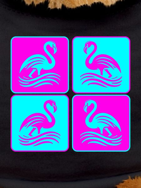 Flamingo Waves Pop Art
