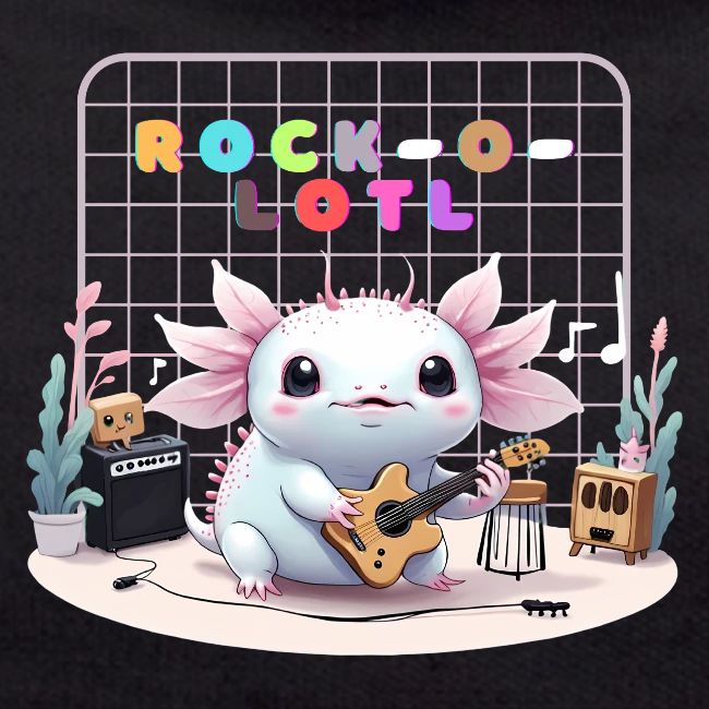 Cute Axolotl Musician: Musical Amphibian Creature