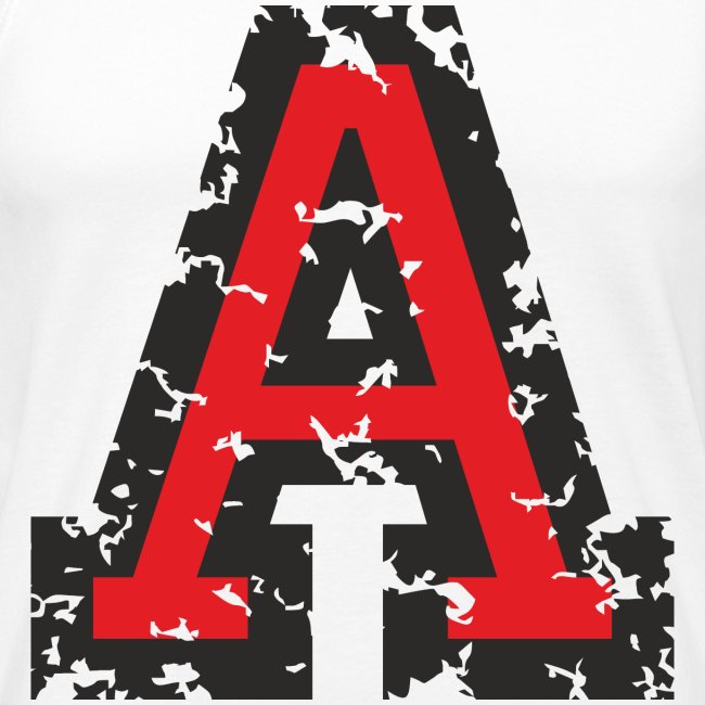Letter A (Distressed Black/Red)
