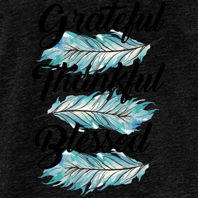 feather blue grateful thankful blessed