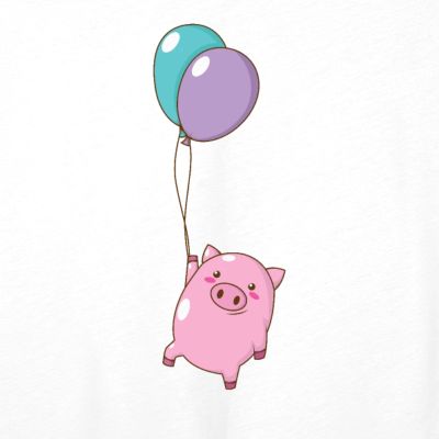 Piggy flies with balloons - Men's Premium Tank Top