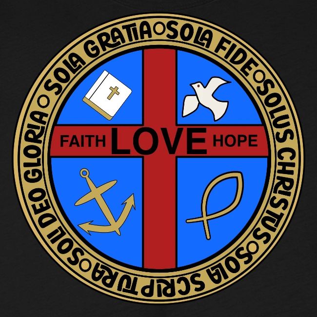 Five Solas Faith Hope Love Shirt–Christian Symbols