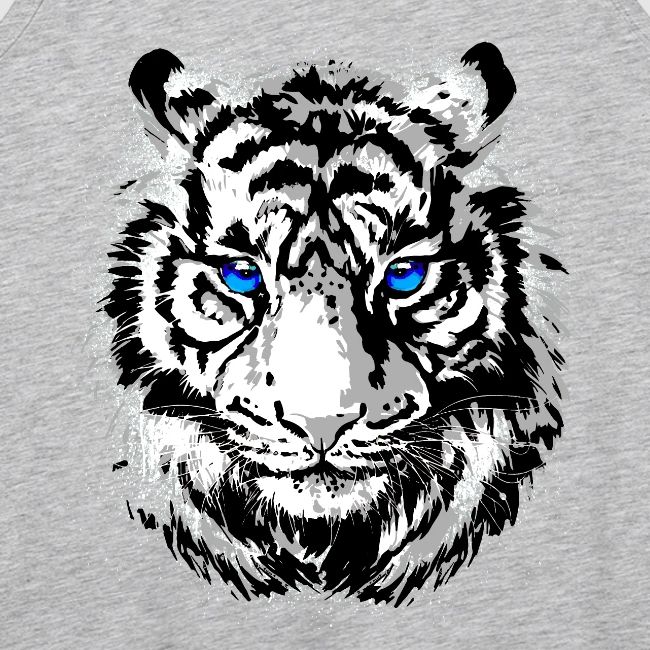 White Tiger Head Portrait - Wildlife Big Cats