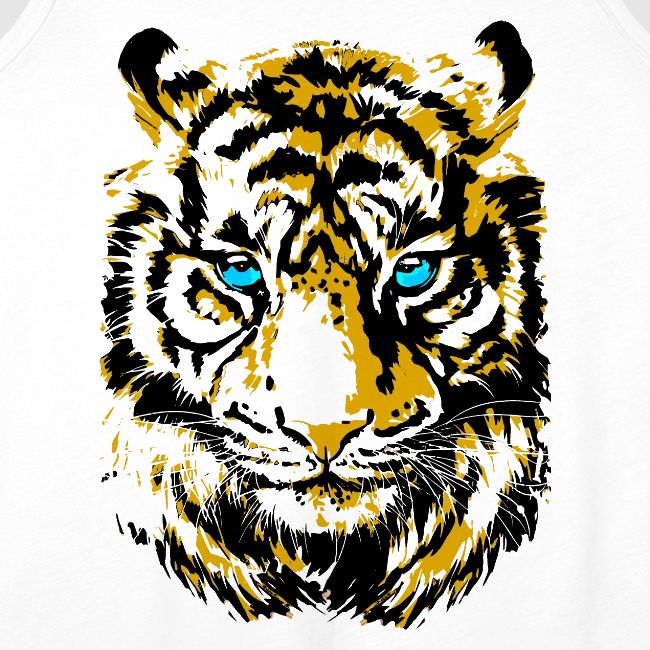 Yellow Tiger Head Portrait Drawing - Tiger Face