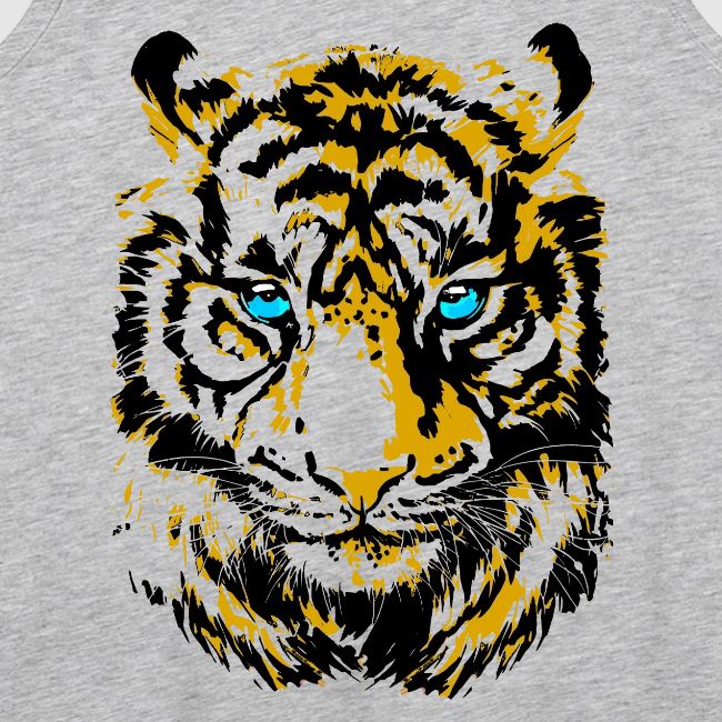 Yellow Tiger Head Portrait Drawing - Tiger Face