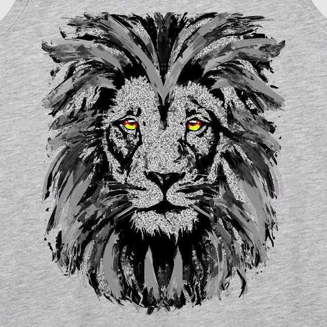 Artistic Lion Head Portrait Drawing - Gray Lion