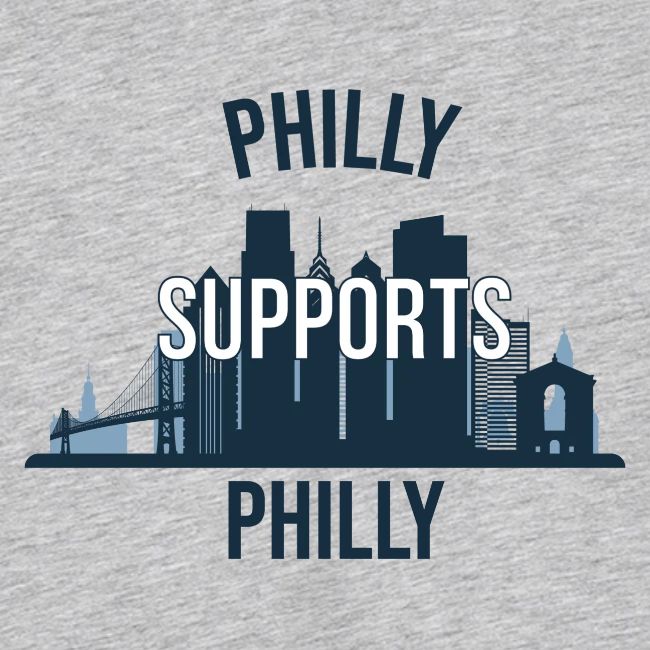 Philly Supports Philly skyline blue transparentbg
