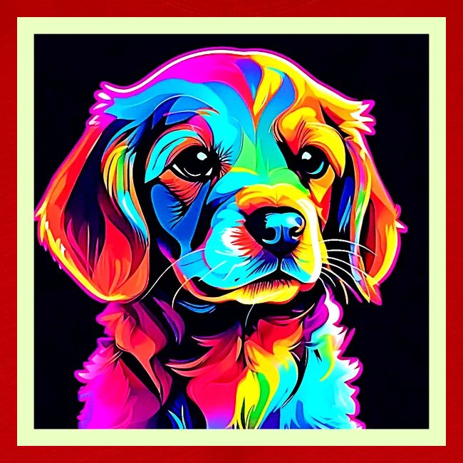 Rainbow Dog Portrait Art