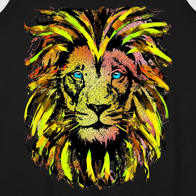 Yellow Lion Head Portrait Drawing - Cute Lion