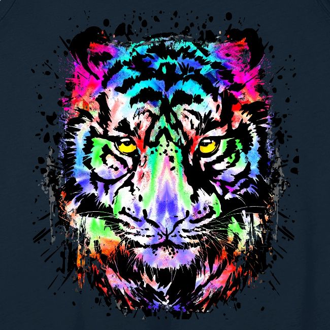 Color Splash Tiger Head - Colorful Tiger Face