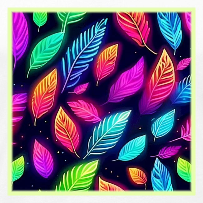 Neon Leaves in Vibrant Glow Art