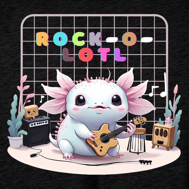 Cute Axolotl Musician: Musical Amphibian Creature