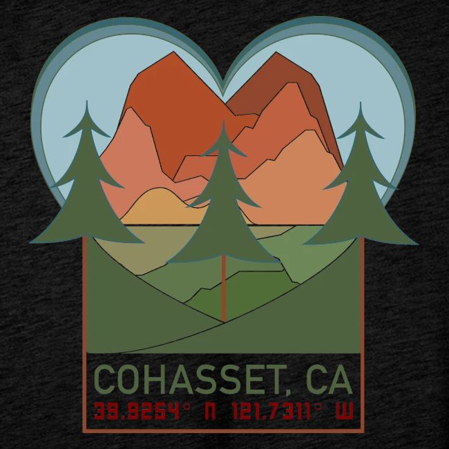 Cohasset, Ca Lat/Long - Full Color Option