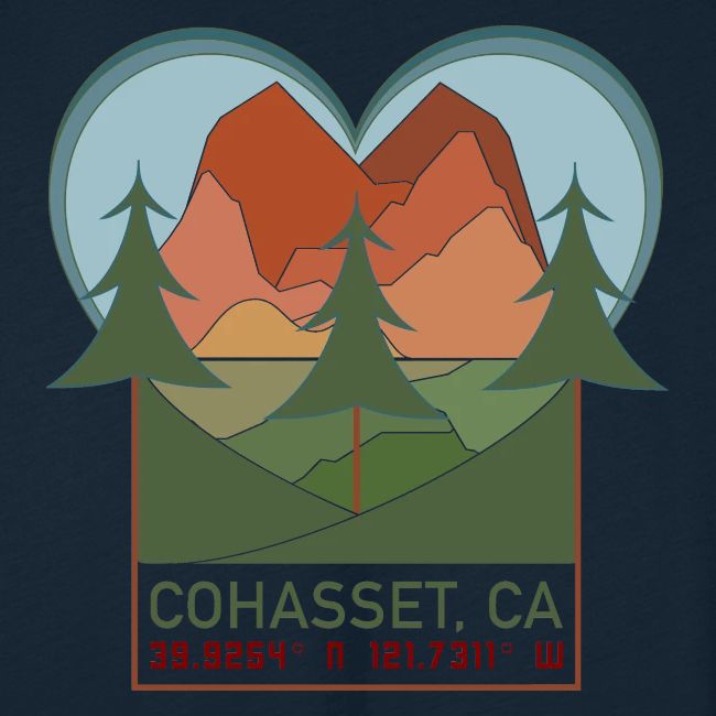 Cohasset, Ca Lat/Long - Full Color Option
