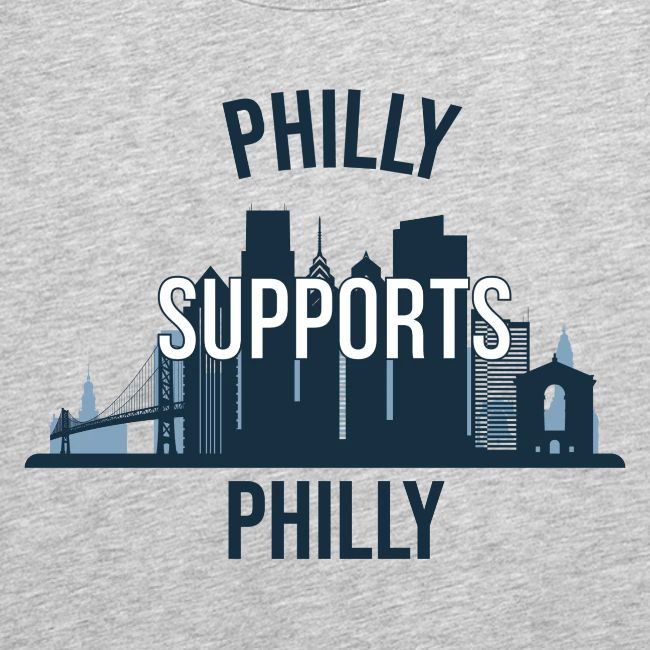 Philly Supports Philly skyline blue transparentbg