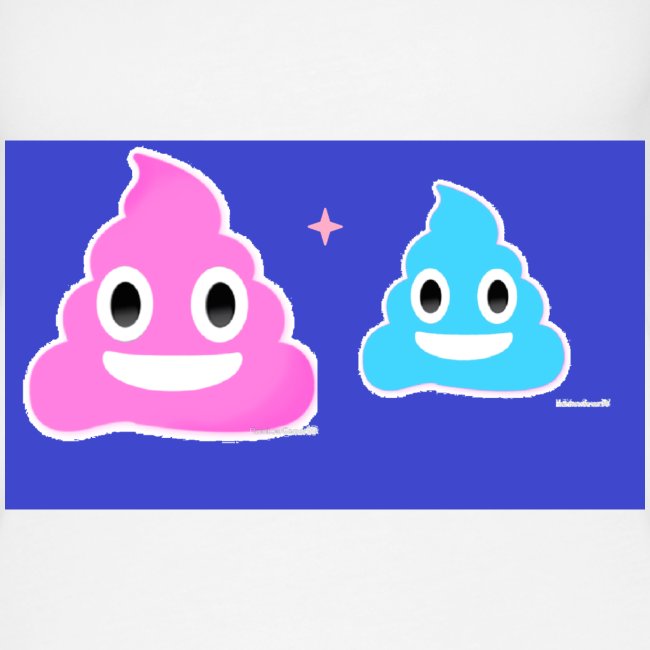 blue and pink poop