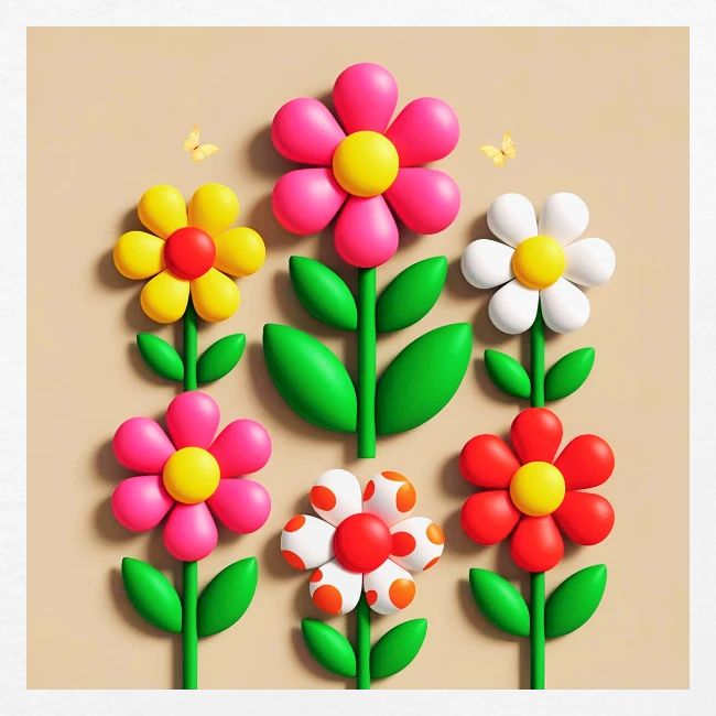 3D Flowers and Butterflies in Amber, Floral Design
