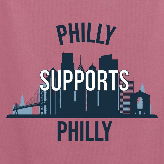 Philly Supports Philly skyline blue transparentbg