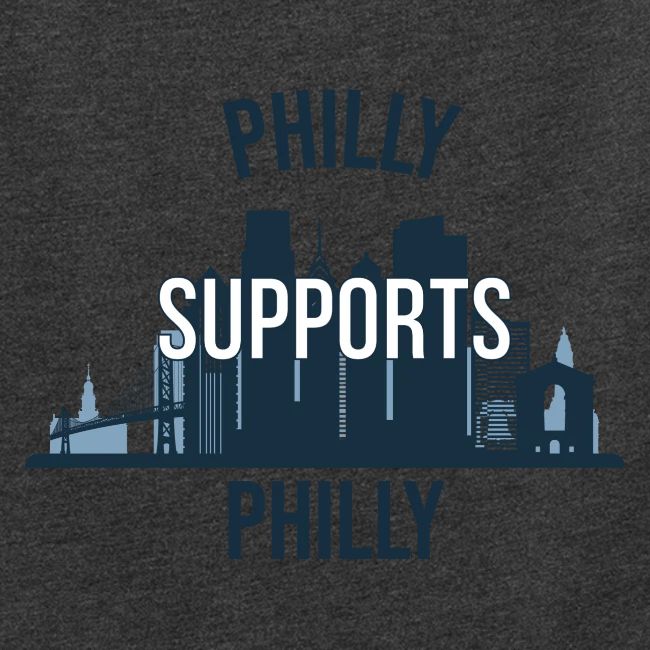 Philly Supports Philly skyline blue transparentbg