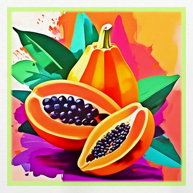 Sliced Papaya Pop Art