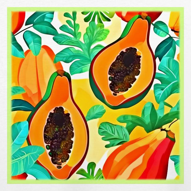 Tropical Papaya Pop Art