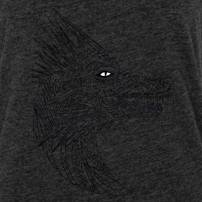 black art deco dragon head