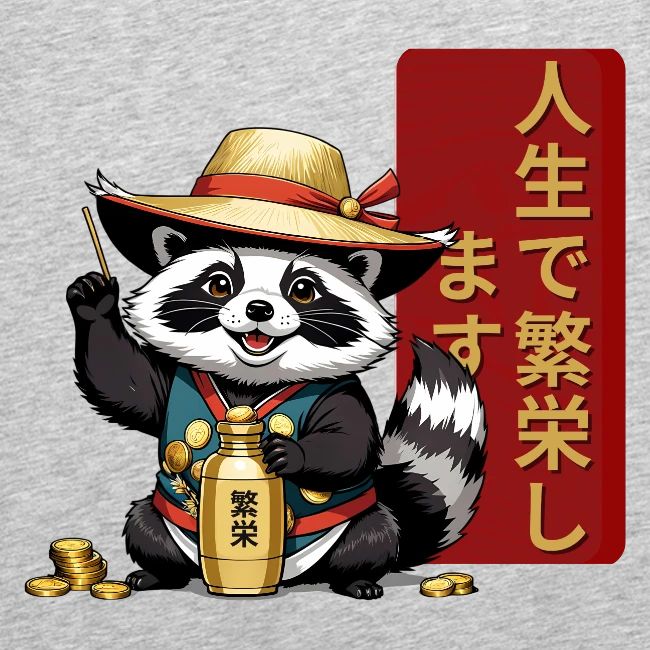 Lucky Tanuki: Playful Japanese Raccoon Design
