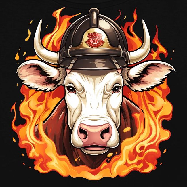 Firefighter cow