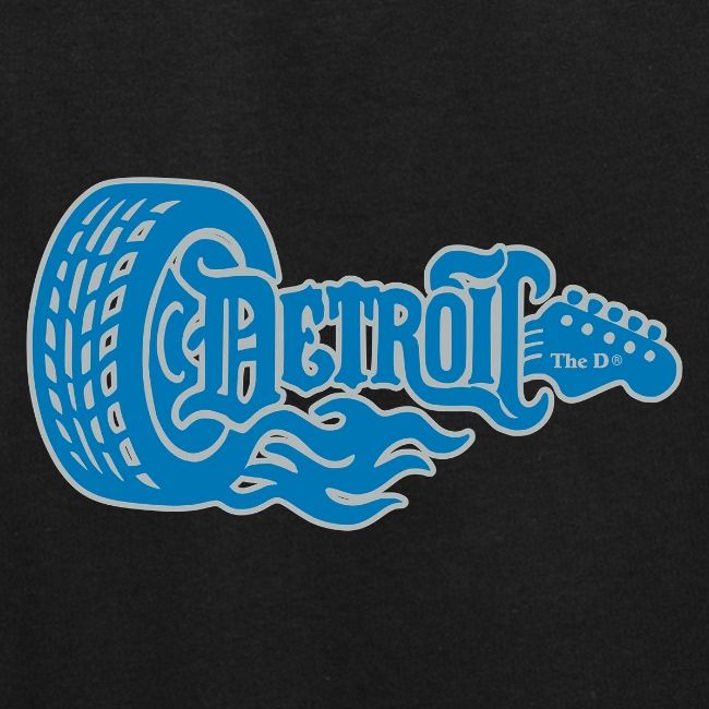 The D® - Detroit Wheel Guitar with Flames Bl Slvr