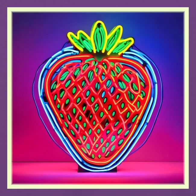 Vibrant Strawberry Neon Sign