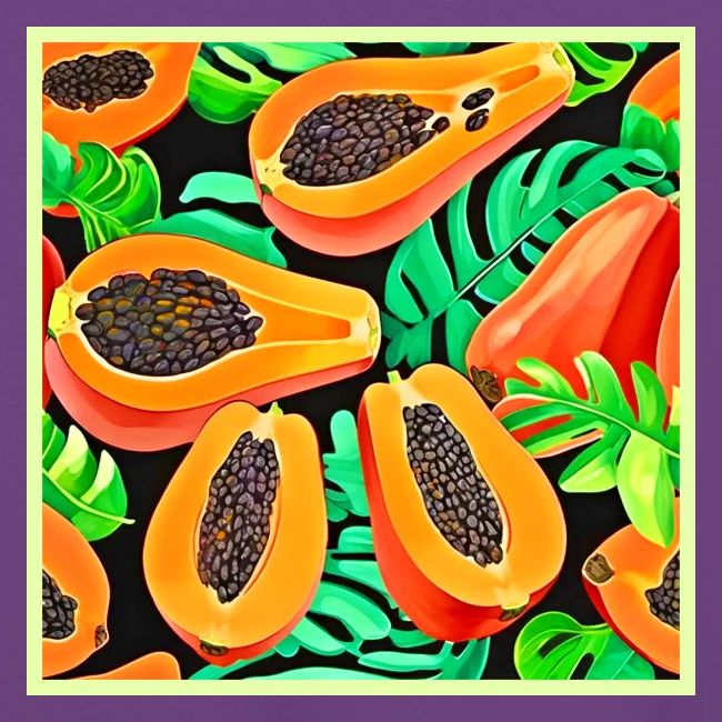 Papaya and Leaves Fresh Pattern