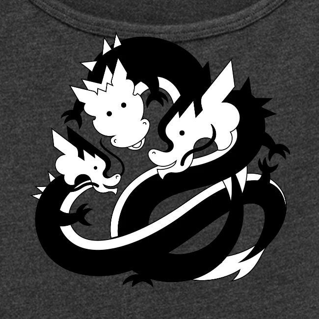 CAIS Core Values Dragons "Inclusion" BW on Red