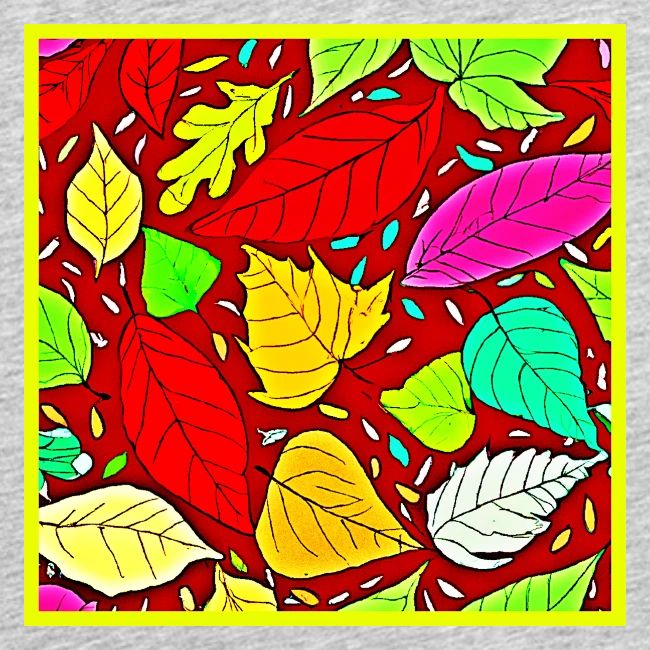 Rainbow Leaves Vibrant Pattern