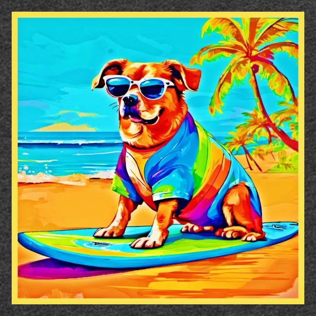 Beachside Pup: Surfing Charm