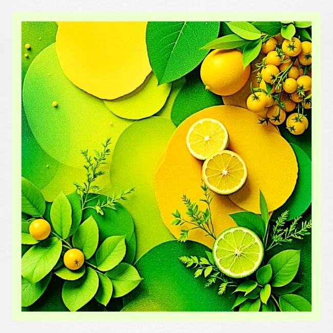 Abstract Lemon Lime Nature Art