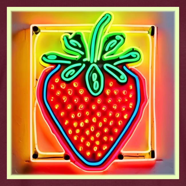Colorful Strawberry Neon Glow