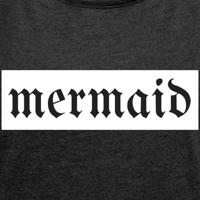 Gothic Mermaid Text White Background