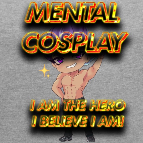 MENTAL COSPLAY I AM Hisashi black and red - Women's Roll Cuff T-Shirt