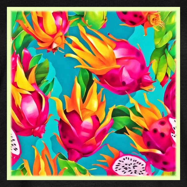 Vibrant Dragoon Fruit Pattern