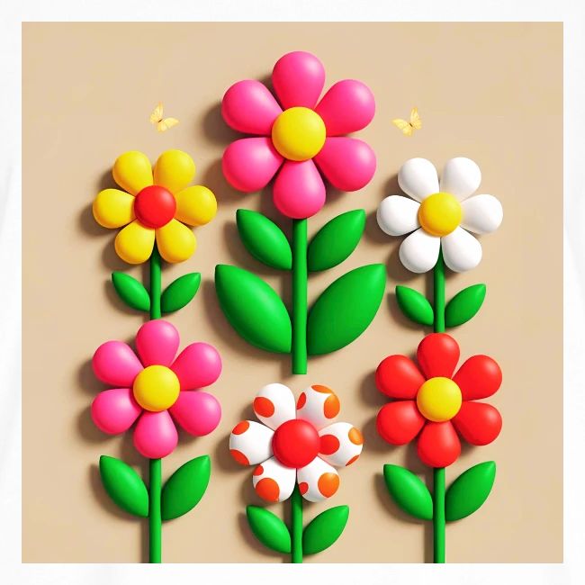 3D Flowers and Butterflies in Amber, Floral Design