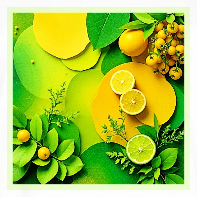 Abstract Lemon Lime Nature Art