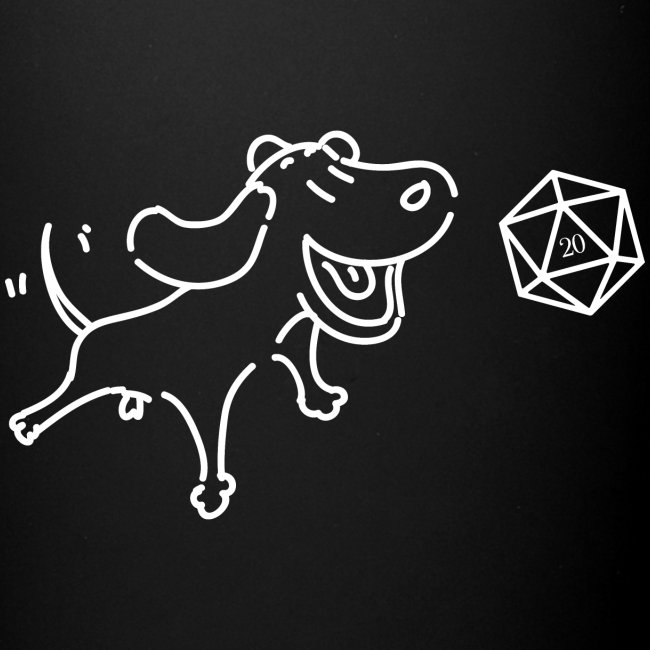 Cute Dog with D20 Dice